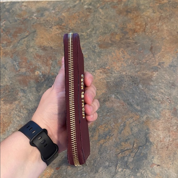 Michael Kors Deep Red Zip Wallet - Picture 5 of 9